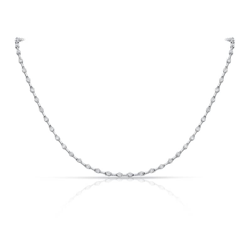 Auriya 18k White Gold 4 1/4ct TDW 2-Prong Diamond Tennis Necklace (H-I, SI1-SI2)
