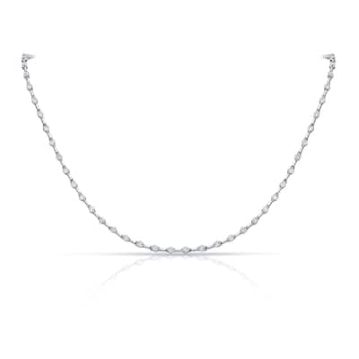 Auriya 18k White Gold 4 1/4ct TDW 2-Prong Diamond Tennis Necklace (H-I, SI1-SI2)
