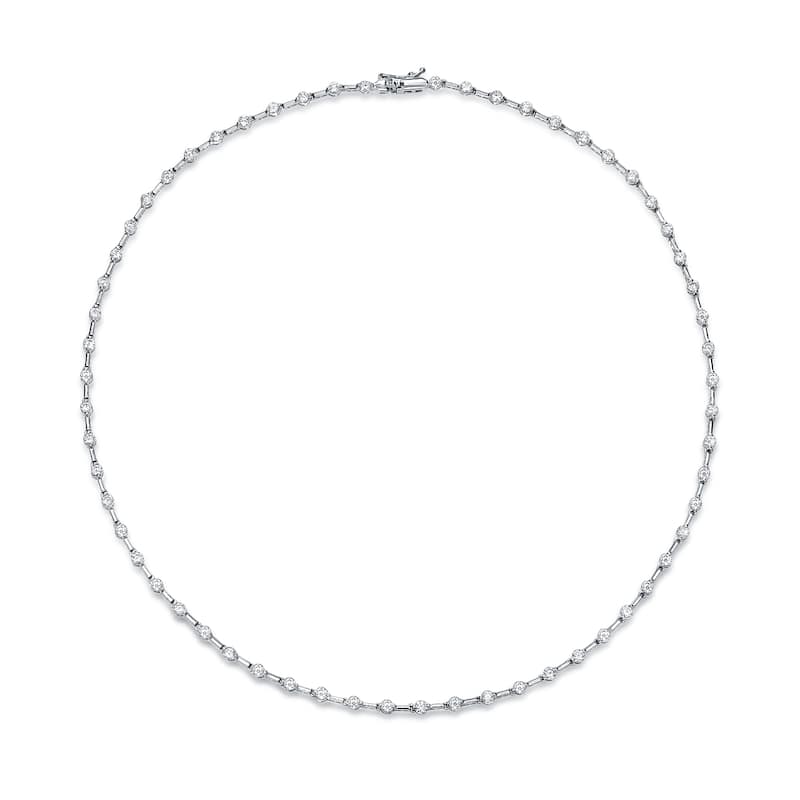 Auriya 18k White Gold 4 1/4ct TDW 2-Prong Diamond Tennis Necklace (H-I, SI1-SI2)