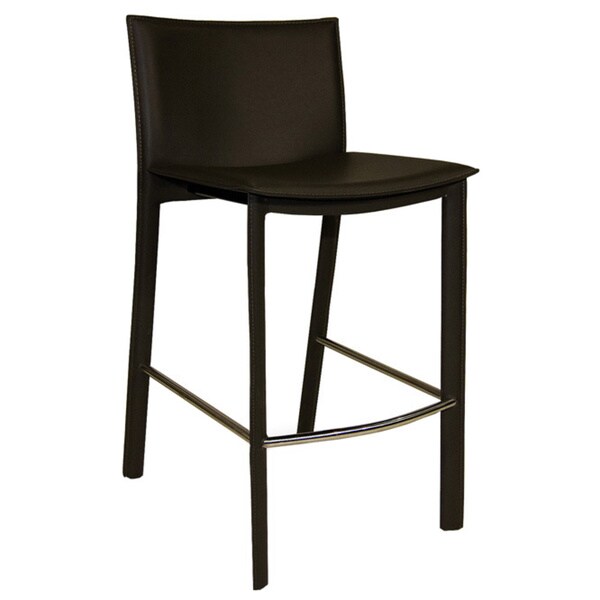 Aurelle Home Carina Modern Leather Counter Stool Free Aurelle Home Carina Modern Leather Counter Stool
