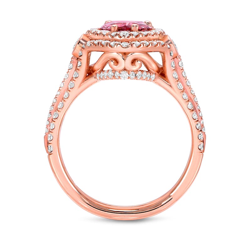 Auriya 18k Rose Gold 2 3/5ctw Fancy Pink Diamond Pear Halo Ring (VS1-VS2)
