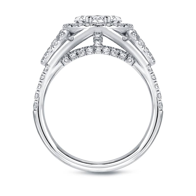 Auriya 18k Gold 1 7/8cttw Heart Shape Halo Diamond Engagement Ring Certified (D-E, VS1-VS2)
