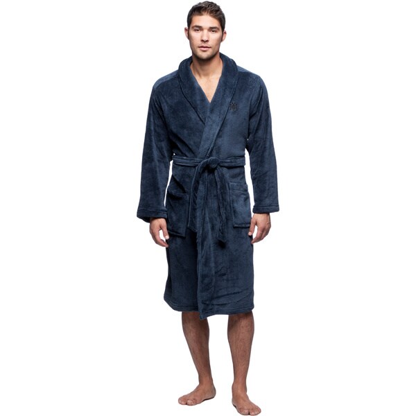 Shop Tommy Hilfiger Poly Plush Dark Blue Robe - Free Shipping On Orders ...