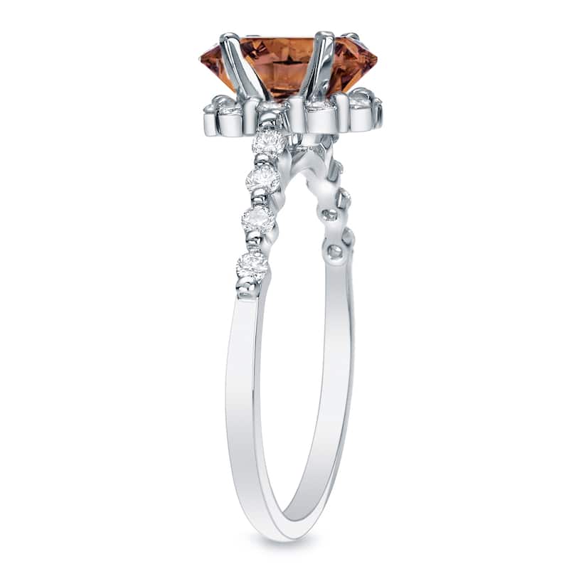 Auriya 14k Gold 1 1/2ct TDW Brown Round Diamond Bridal Set Ring (SI1-SI2)