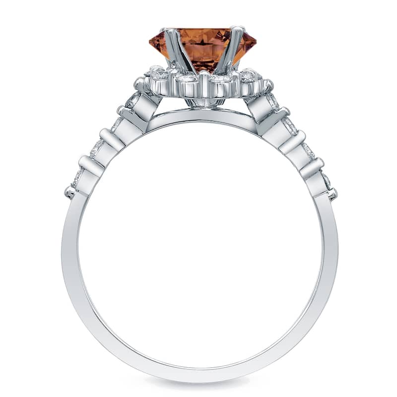 Auriya 14k Gold 1 1/2ct TDW Brown Round Diamond Bridal Set Ring (SI1-SI2)