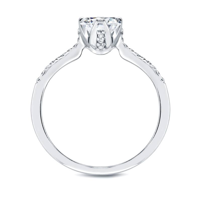 Auriya 4/5ct TDW Round Diamond Engagement Ring 14k Gold Certified (H-I, SI1-SI2)