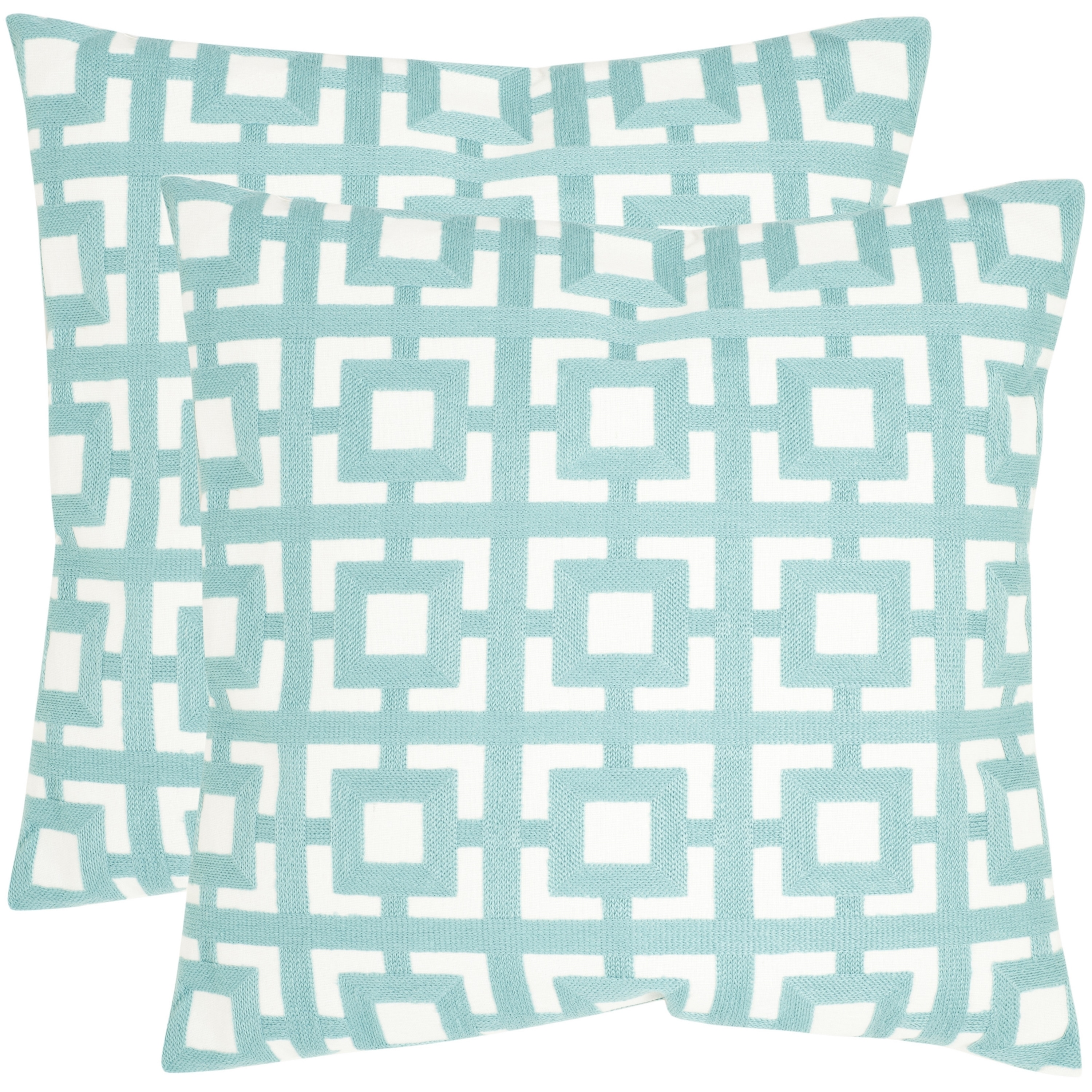 Turquoise and discount white throw pillows