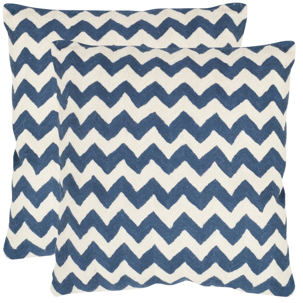 Decorative Square 18 x 18 Inch Throw Pillows Navy & White Moroccan  Quatrefoil Lattice Cushion Pillow