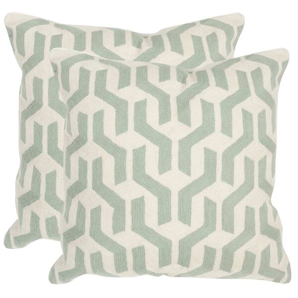 Safavieh Minos Misty Mint 20-inch Square Throw Pillows (set Of 2) - Bed 