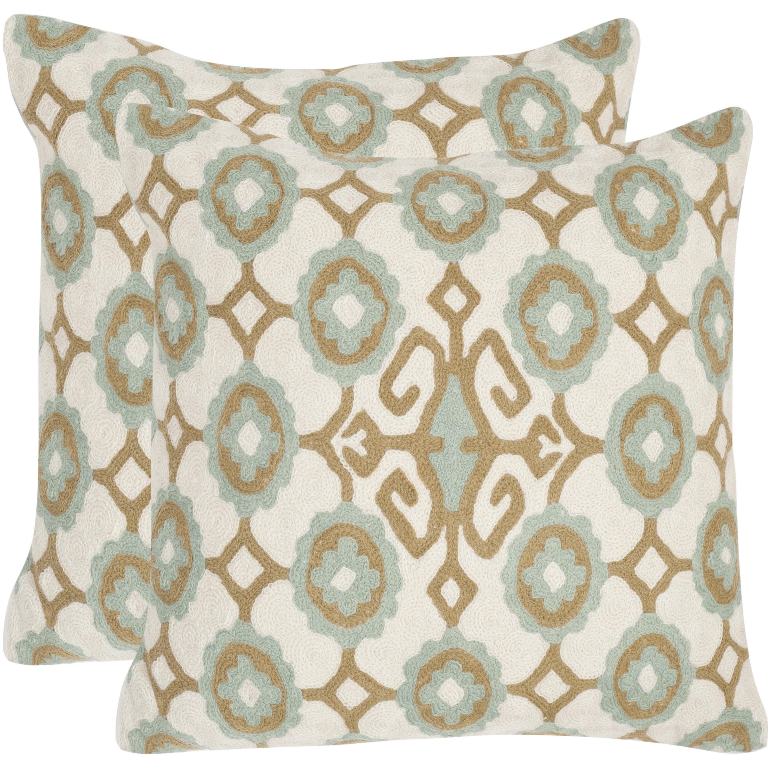 Safavieh Textured Box Stitch Decorative Throw Pillows - Set of 2