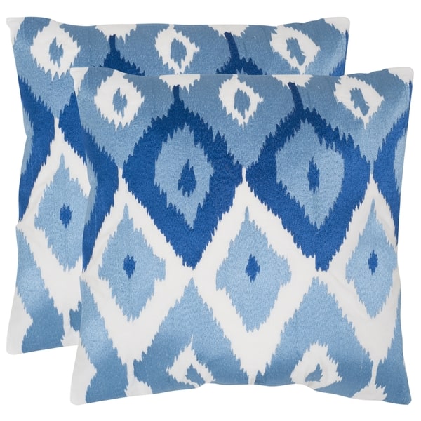 SAFAVIEH Lexi Indigo 20-inch Square Throw Pillows (Set of 2) On