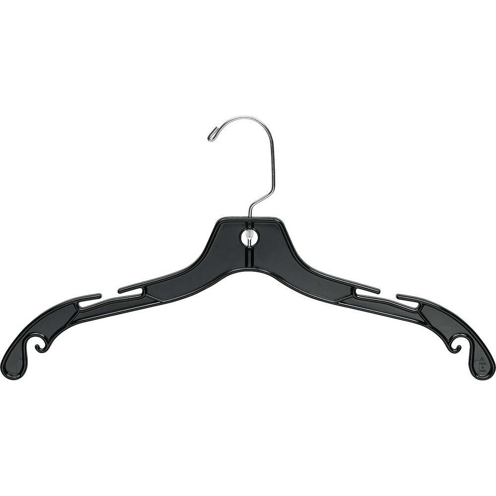 Hanger Central Durable Plastic Clothing Hangers with Metal Swivel Hooks, 15  inch, 25 Pack