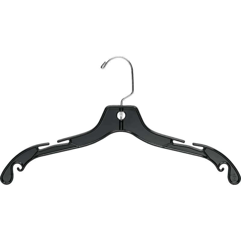 Black Plastic Top Hangers with Chrome Swivel Hook, Set of 100 - On Sale ...