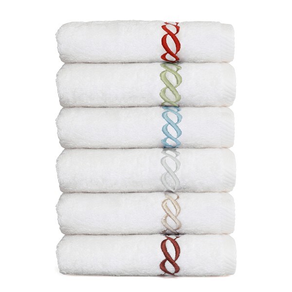 Authentic Hotel and Spa Embroidered Link Turkish Cotton Washcloth