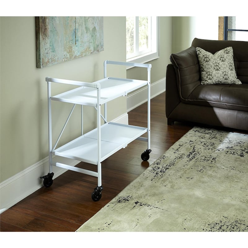 Avenue Greene Outdoor/ Indoor Metal Slat Folding Serving Cart