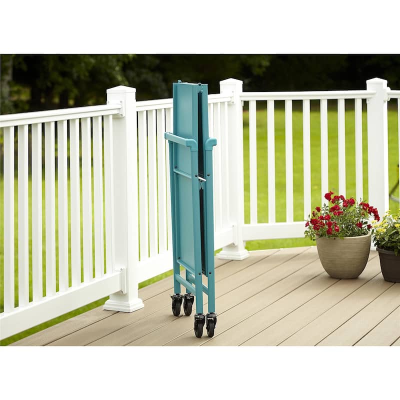 Avenue Greene Outdoor/ Indoor Metal Slat Folding Serving Cart