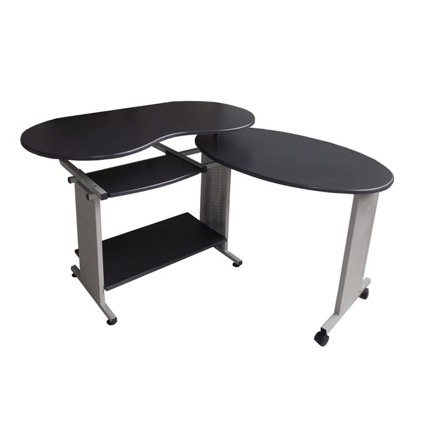 Shop Merax Adjustable Corner Dark Grey Computer Desk Free Shipping Today 9535306