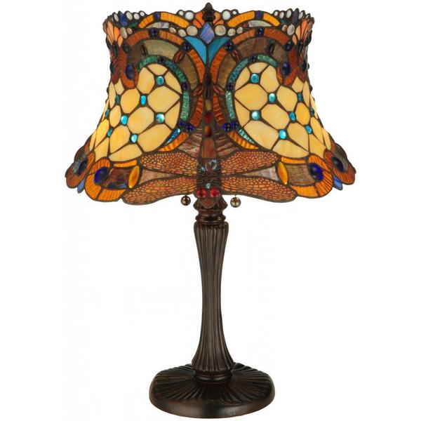 Tiffany style Hanging Head 2 light Dragonfly Table Lamp   16715186