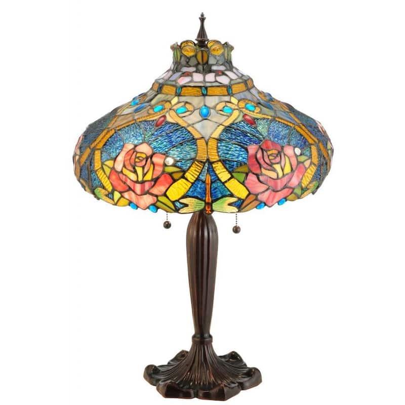 26-inch Dragonfly Rose Table Lamp - 26