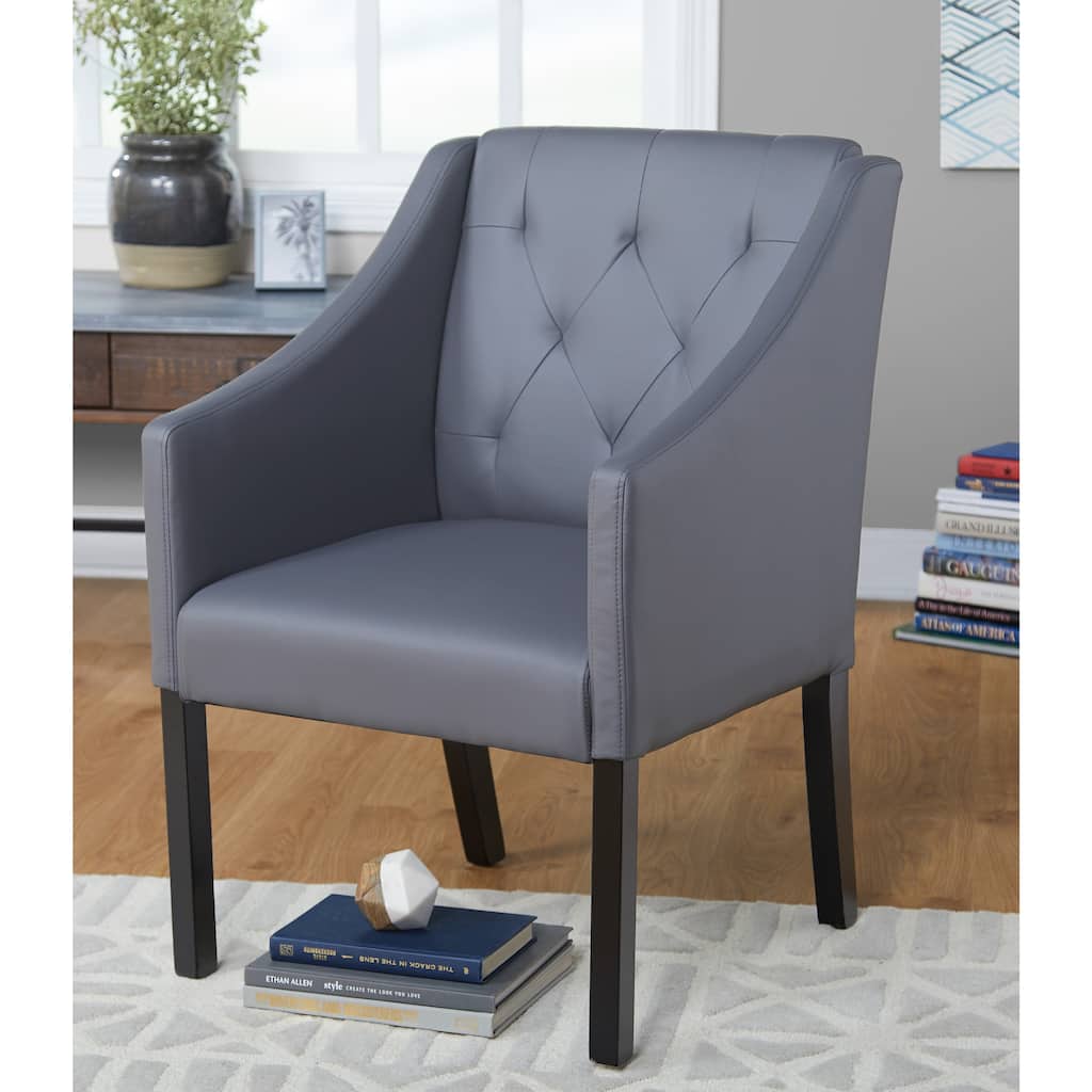 Simple Living Tufted Faux Leather Guest Chair