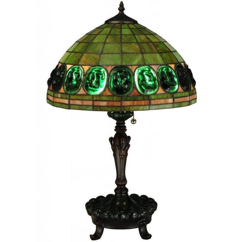 24-inch Turtleback Green Table Lamp