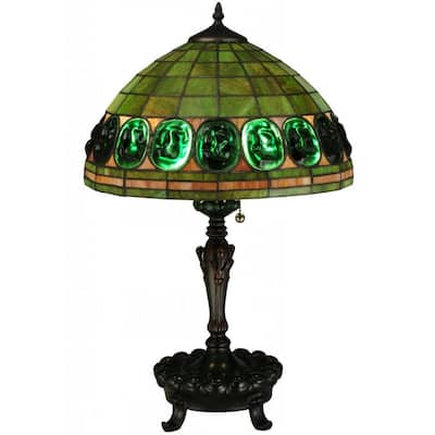 24-inch Turtleback Green Table Lamp