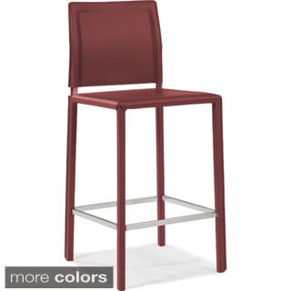 aurelle home classic italian leather counter stool