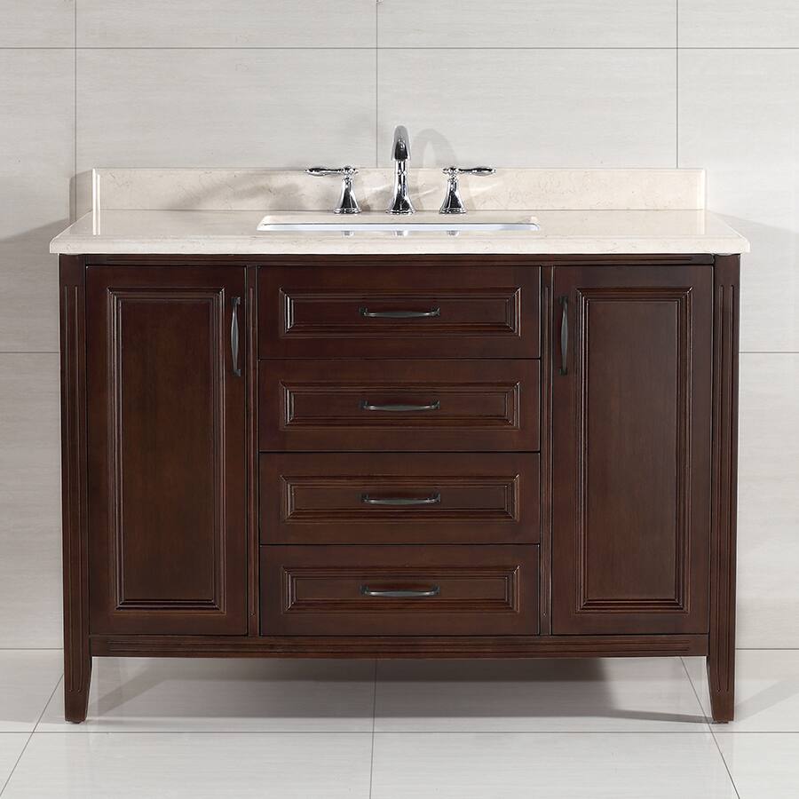 OVE Decors Daniel 48-inch Single Sink Bathroom Vanity with Marble Vanity Top