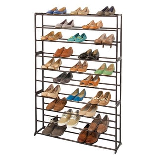 Shop Black Friday Deals On Richards Homewares 50 Pair Standing Bronze Shoe Rack Overstock 9536101