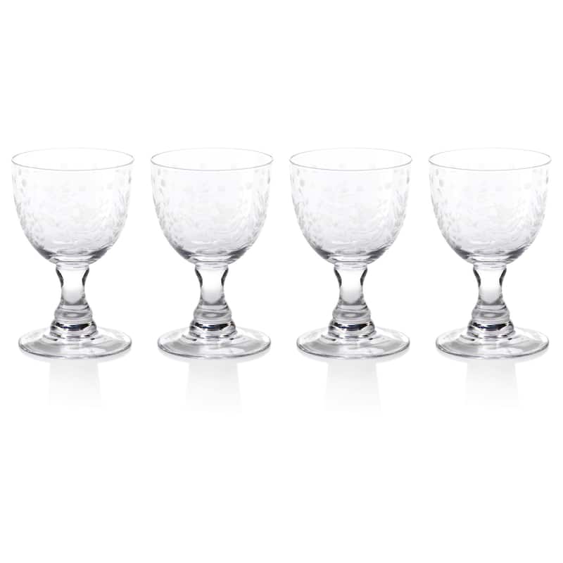 "Patia" 5.5" Tall Wine Glass, White (Set of 4)