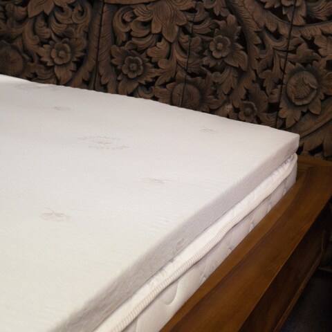 Natural Latex 2-inch Mattress Topper with Organic Cotton Cover