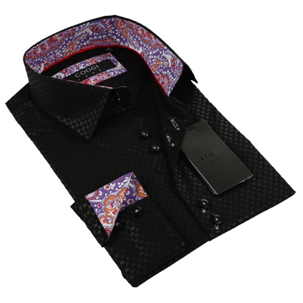 Shop Coogi Luxe Men's Black/ Multi-colored Button Down Dress Shirt ...