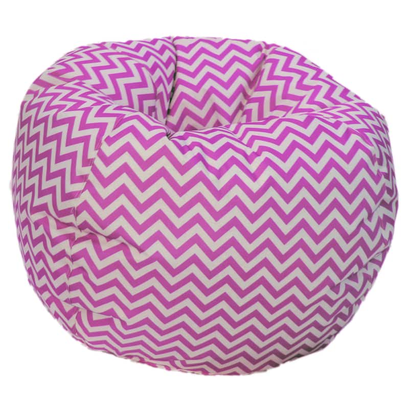 Chevron Bean Bag Chair - Pink/White  - 27 in.