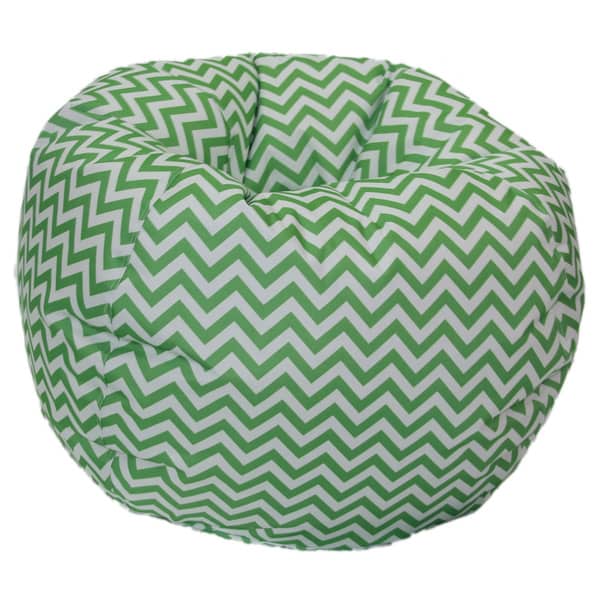 slide 1 of 1, Chevron Bean Bag Chair Green/White - 35 in.