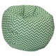 preview thumbnail 3 of 1, Chevron Bean Bag Chair Green/White  - 35 in.