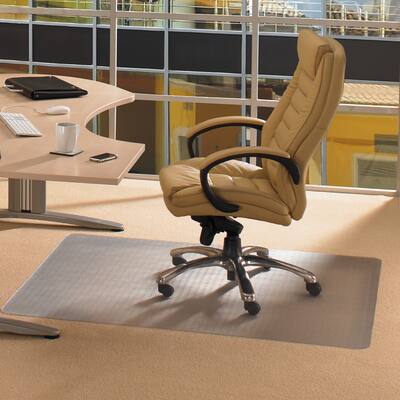 EcoTex Evolutionmat | Recyclable Chair Mat | For Standard Pile Carpets (3/8" or less) | Rectangular with Lip | Size 48" x 51"