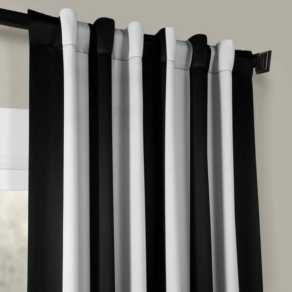 Exclusive Fabrics Black Fog White Stripe Blackout Curtain Panel Pair On 9536312 Exclusive Fabrics Black Fog