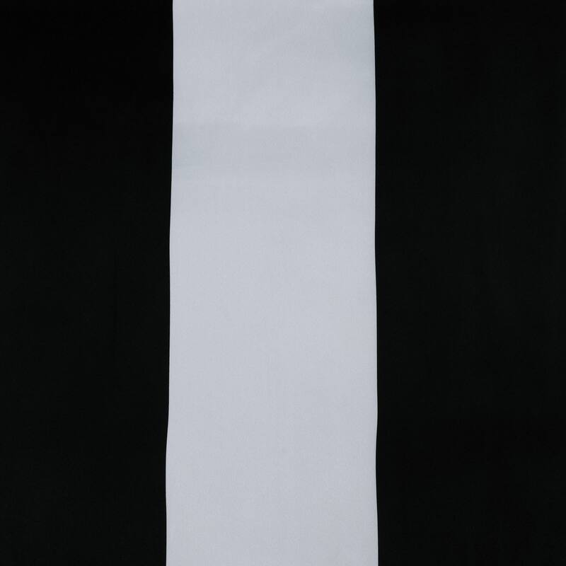 Exclusive Fabrics Black & Fog White Stripe Room Darkening Curtain Panel Pair (2 Panels)