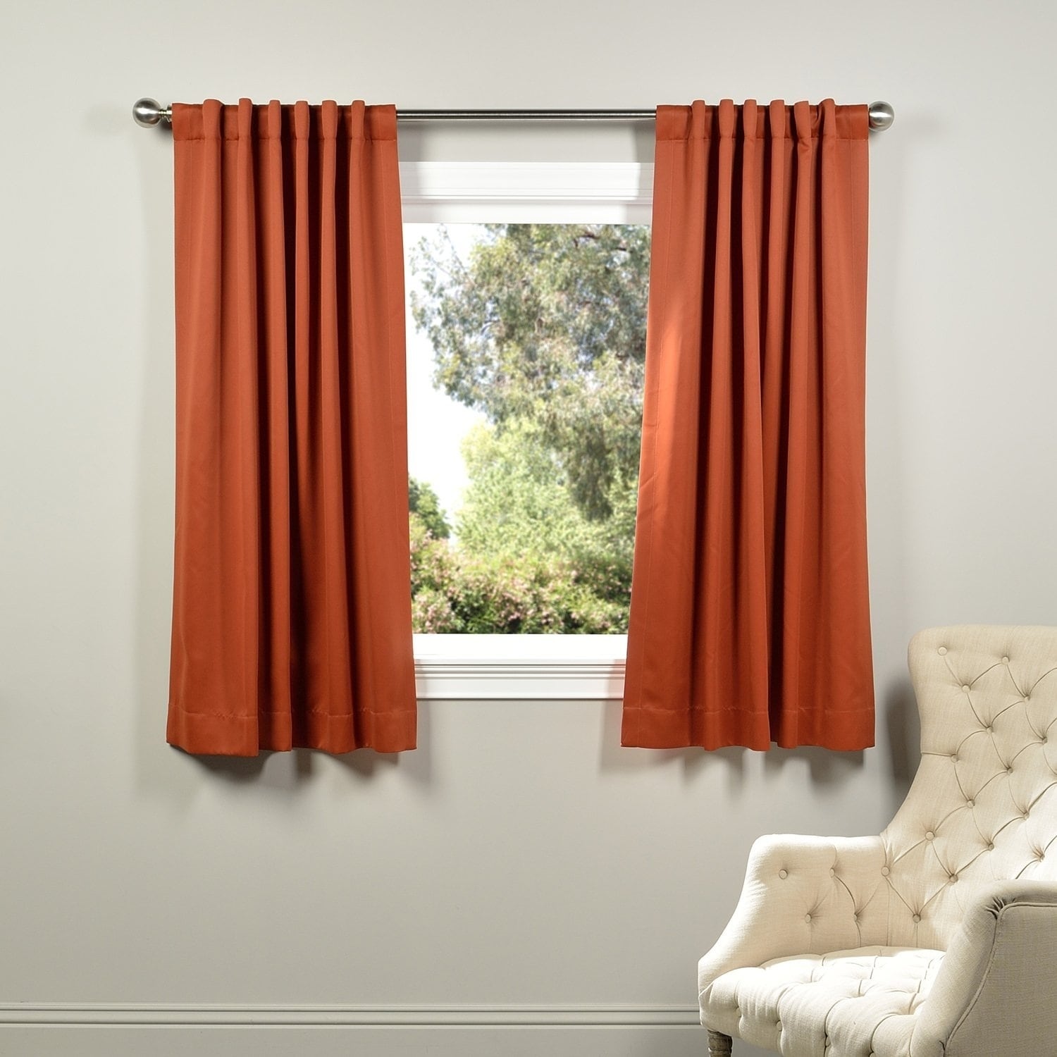 Exclusive Fabrics Thermal Blackout 63inch Curtain Panel Blaze 50 x 63