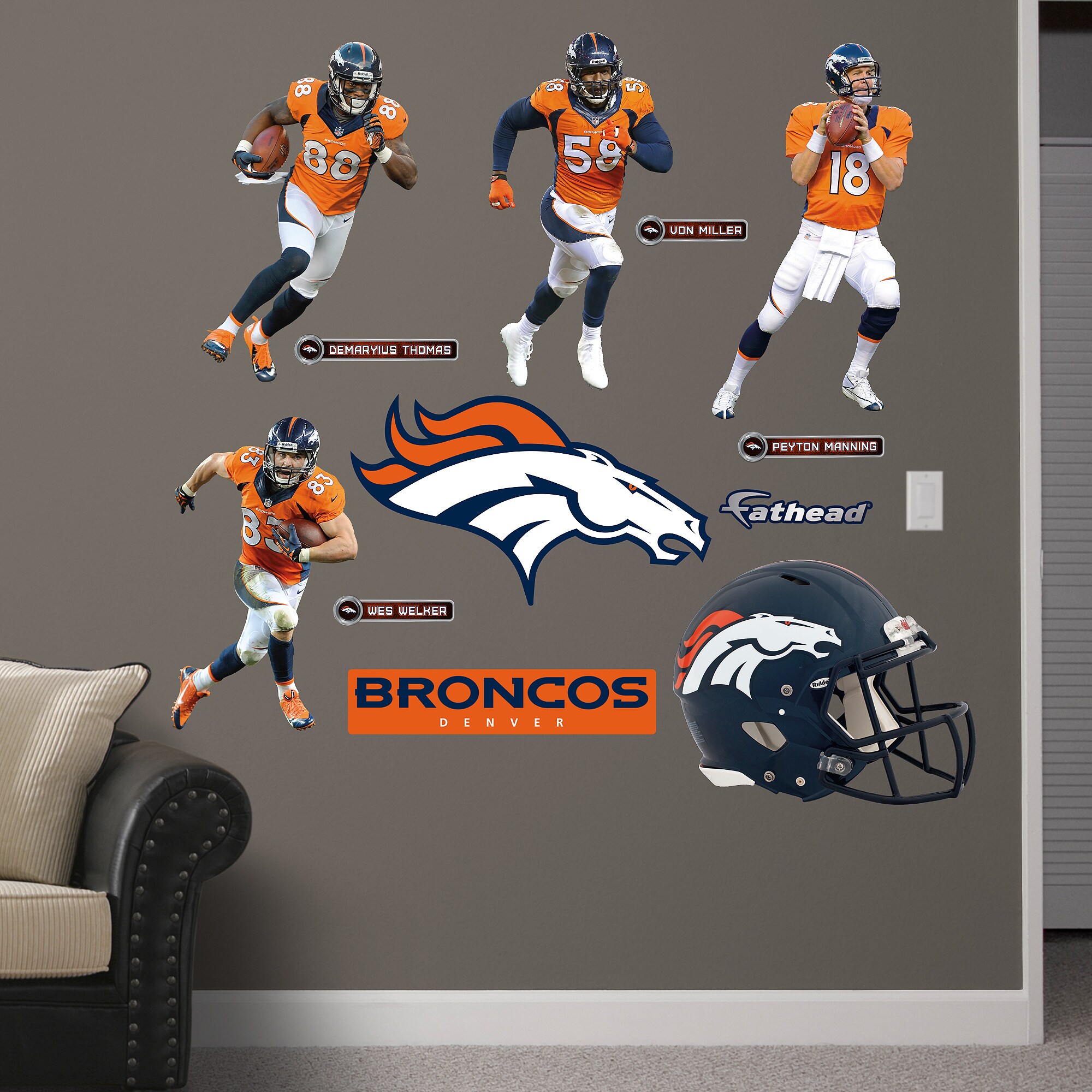 Denver Broncos 4 Pack Reusable Shopping Bag