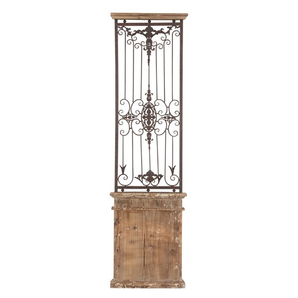Shop Metal and Wood Wall Gate Brown On Sale Free Shipping Today Overstock 9536762 Shop Metal and Wood Wall Gate Brown On Sale Free Shipping Today Overstock 9536762