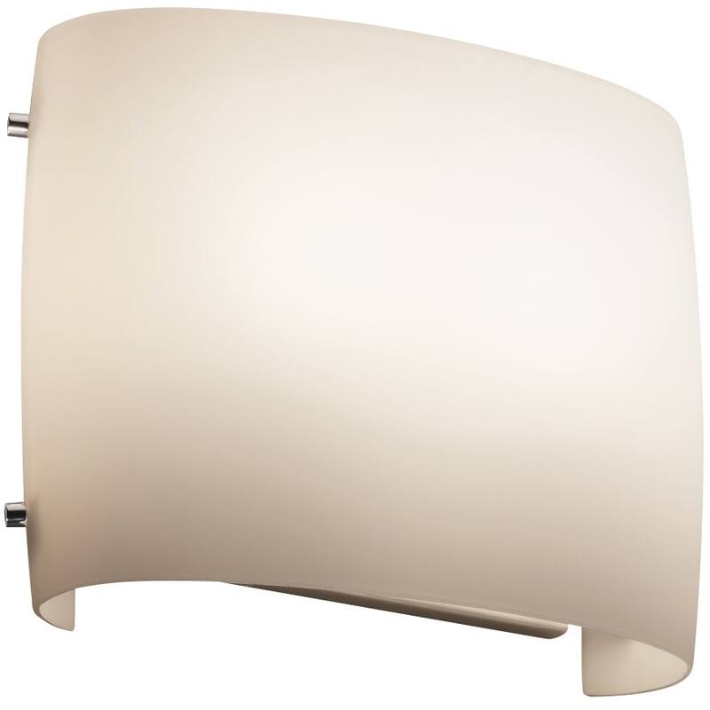 Justice Design Fusion Finials 2-light Polished Chrome ADA Wall Sconce, Opal Shade