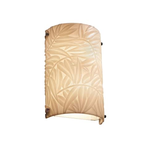 Justice Design Porcelina Finials 2-light Dark Bronze ADA Wall Sconce, Bamboo Shade