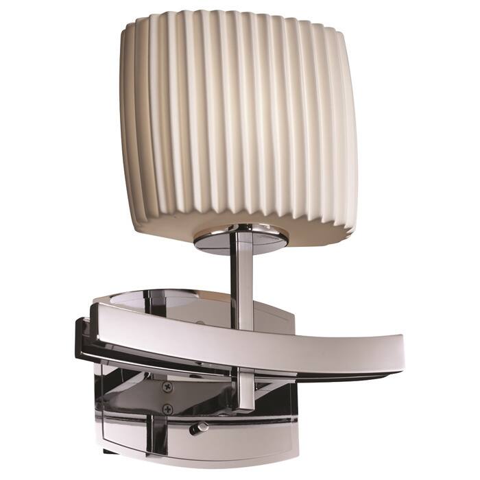 Justice Design Limoges Archway 1-light Polished Chrome ADA Wall Sconce, Pleats Oval Shade