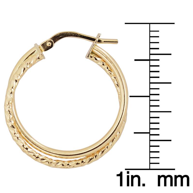 Fremada Italian 10k Yellow Gold Overlapping High Polish Hoop Earrings