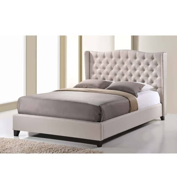 Zant Light Beige Upholstered Modern Bed - Overstock - 9537550