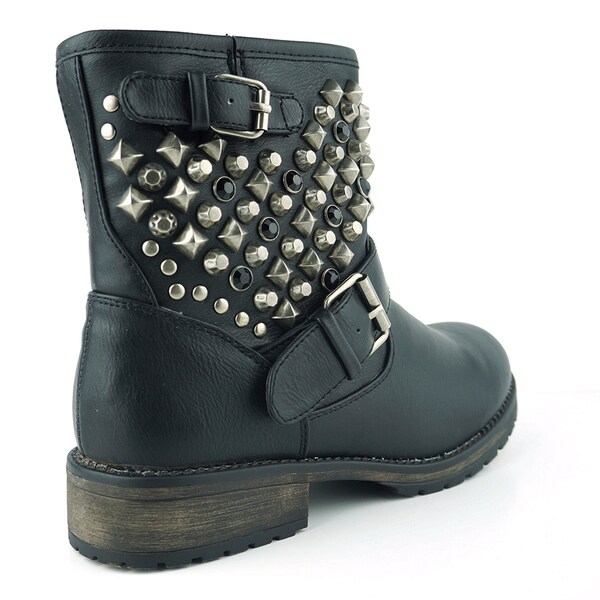 womens combat boots with studs
