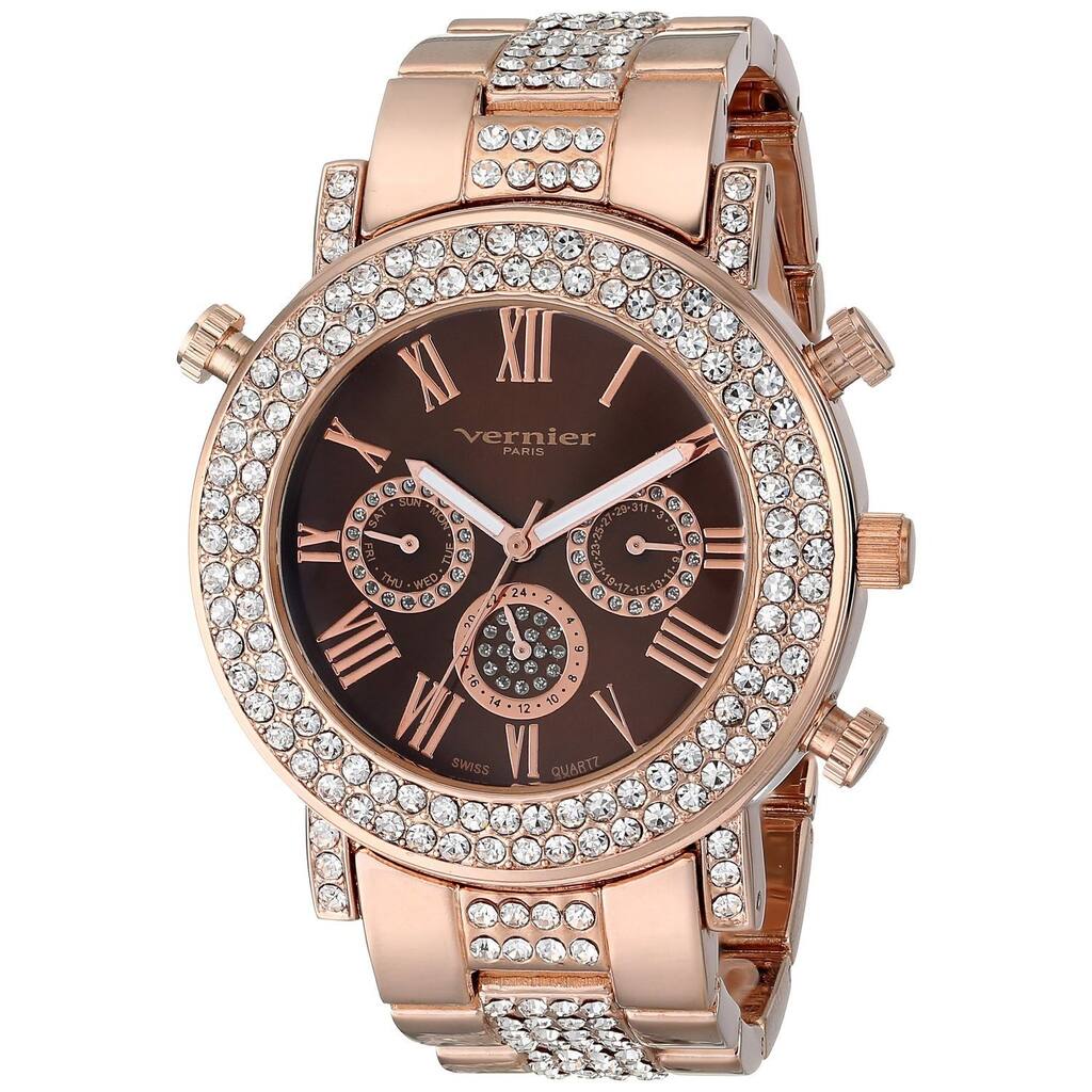 Women's Vernier Paris Crystal Multi-function Swiss Quartz Watch