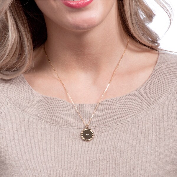 michael kors branded disc necklace