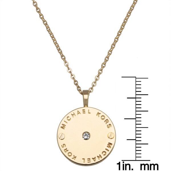 michael kors branded disc necklace